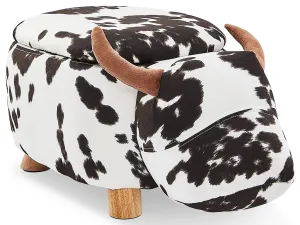 Zoo Companions Cow Storage Ottoman - Black and White