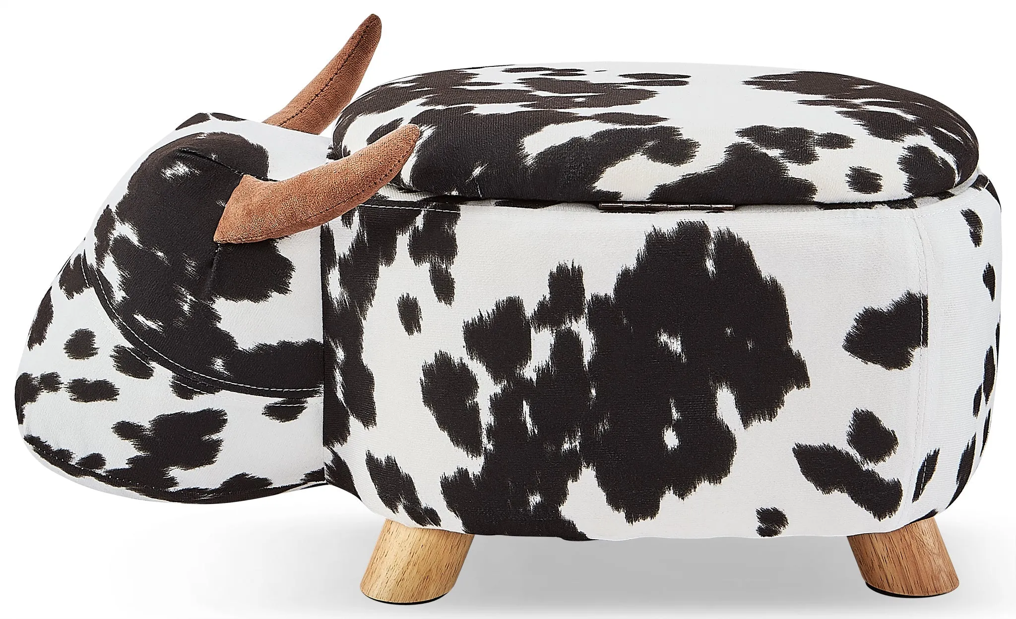 Zoo Companions Cow Storage Ottoman - Black and White