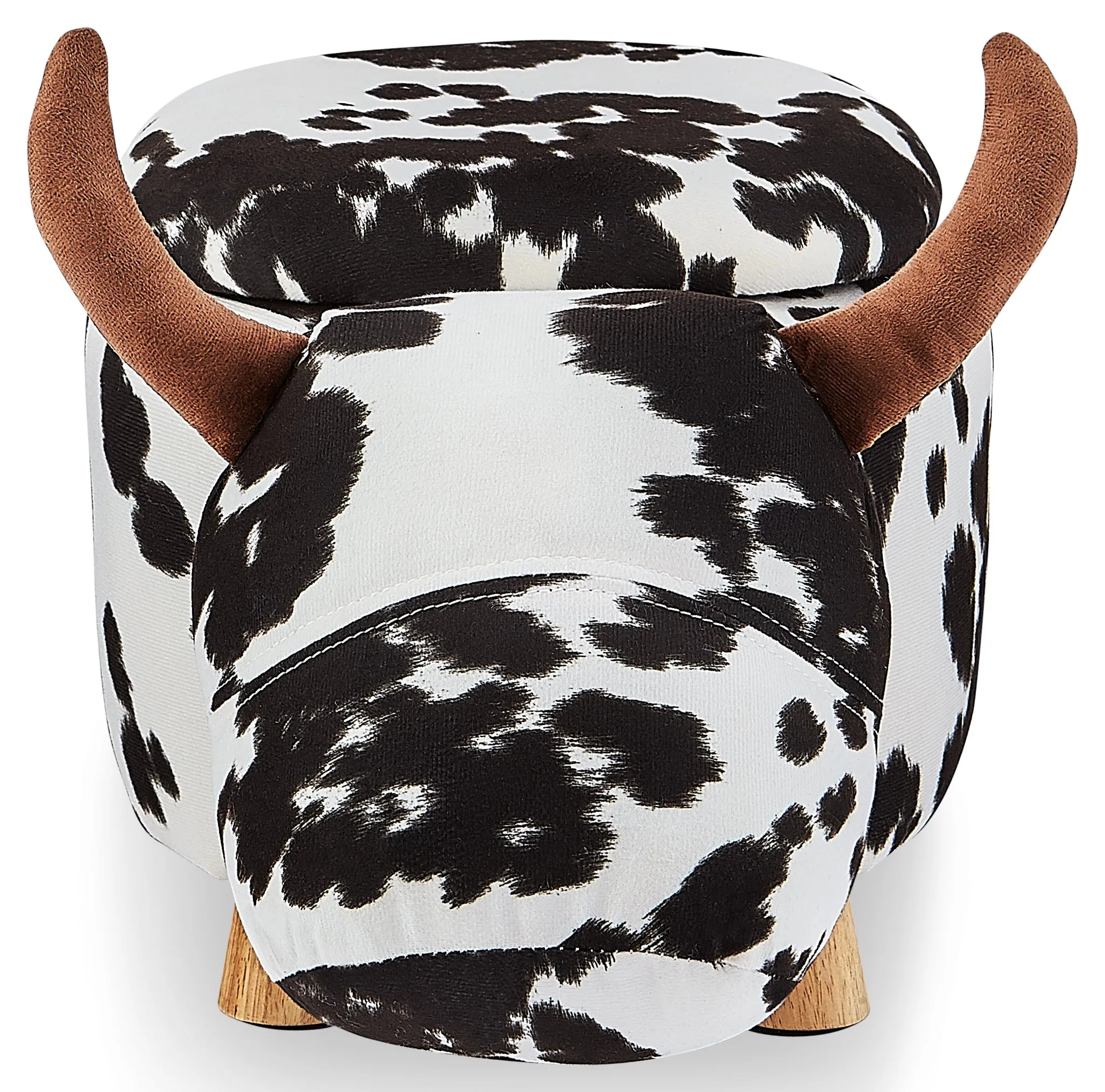 Zoo Companions Cow Storage Ottoman - Black and White