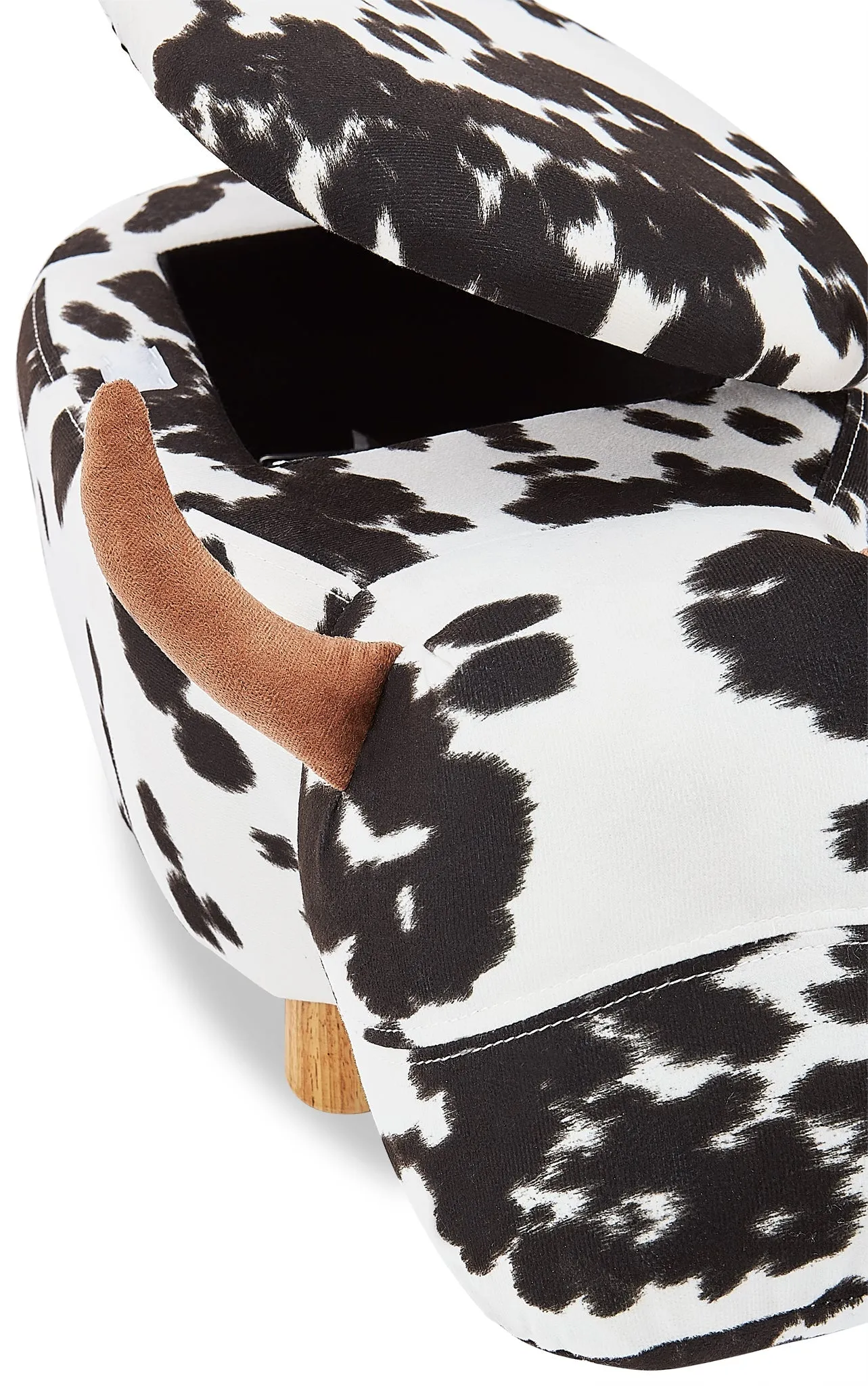 Zoo Companions Cow Storage Ottoman - Black and White