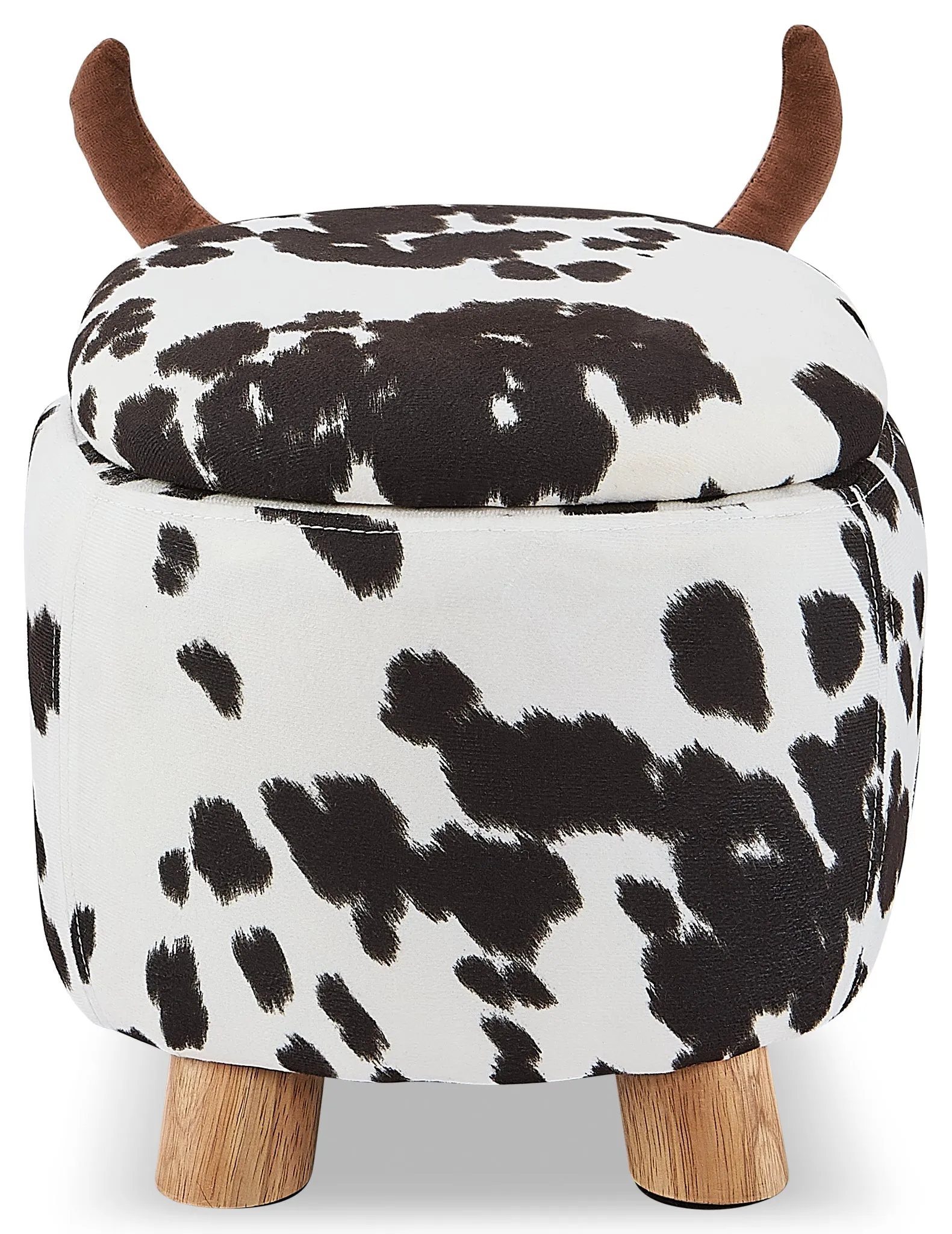 Zoo Companions Cow Storage Ottoman - Black and White