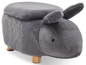 Zoo Companions Rabbit Storage Ottoman - Dark Grey