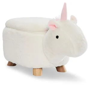 Zoo Companions Unicorn Storage Ottoman - White